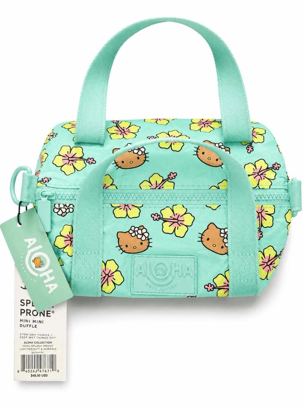 ALOHA Collection x Hello Kitty Mint Floral Hibisucs Mini Duffel Bag